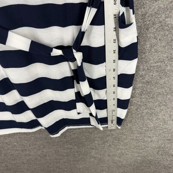 Unbranded Dress Women L Large White Striped Sheath Short Belted Short Sleeve - Picture 4 of 6
